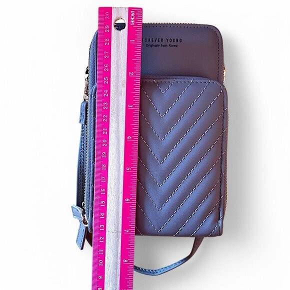 Myfriday Gray Women Cell Phone Card Slots Bag Over Shoulder Handbag Purse - Picture 8 of 9